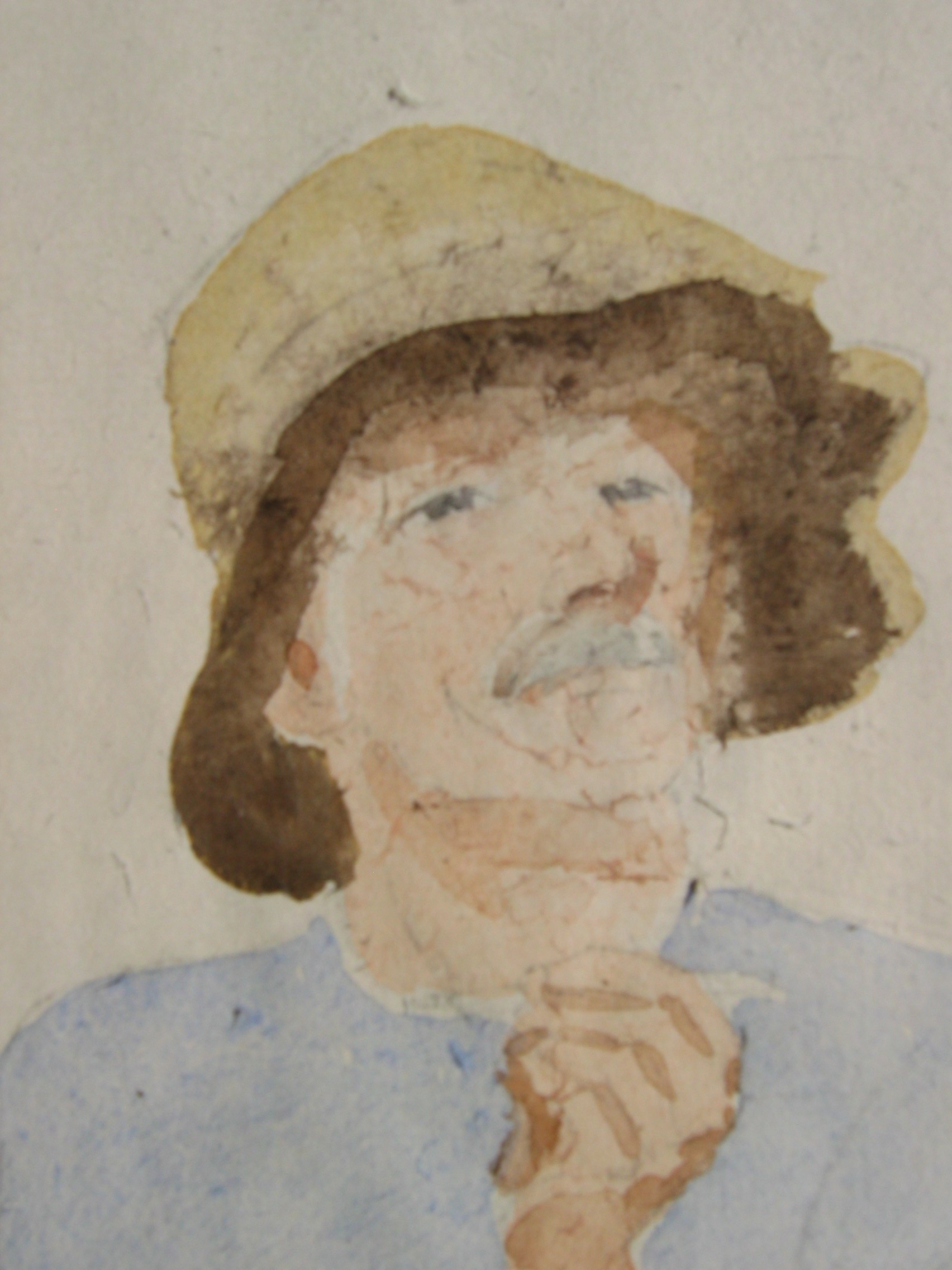 Self-portrait as pensive gardener   25 x 37cm  2009